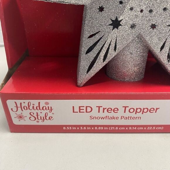 LED Christmas Tree Topper Silver - Picture 6 of 8